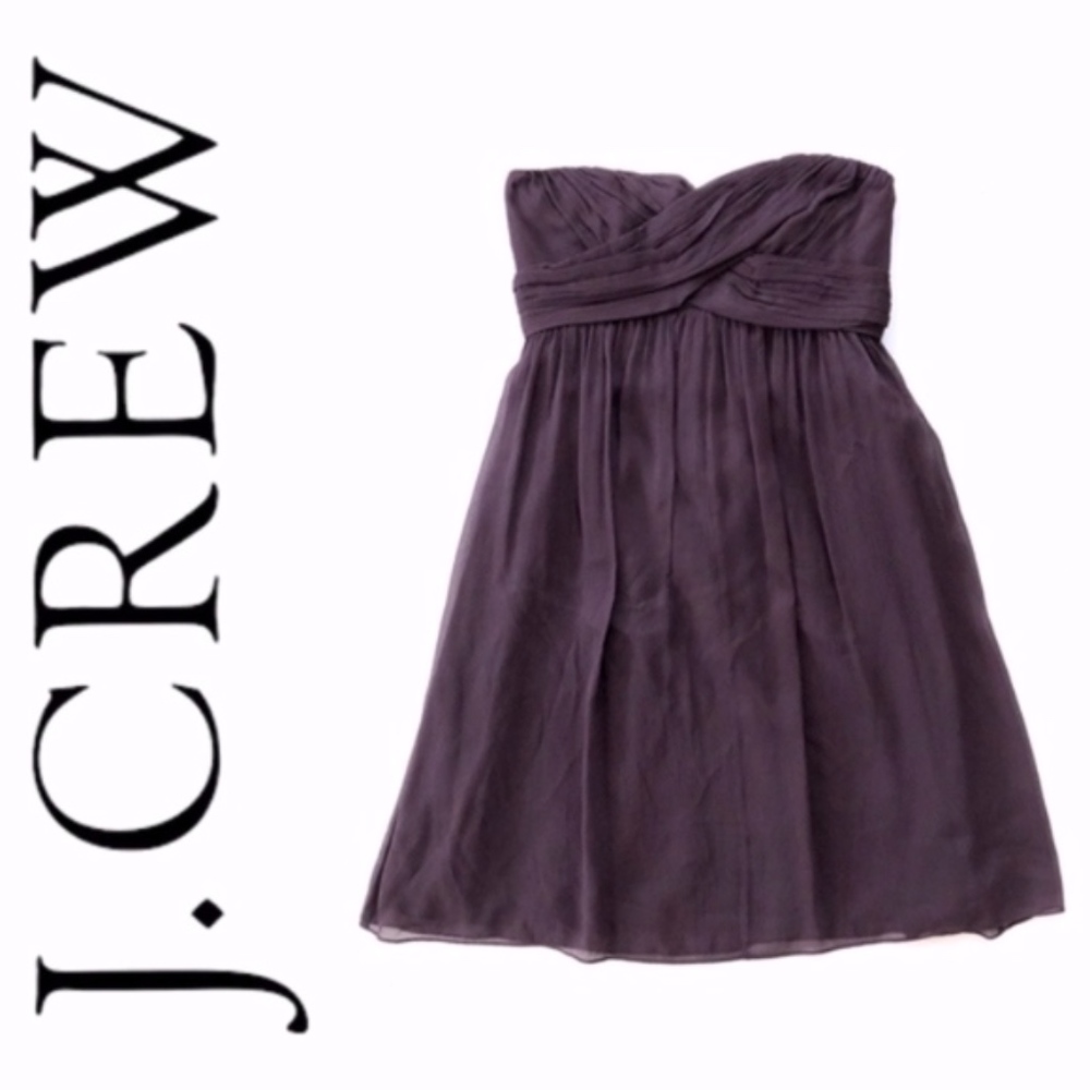 J. Crew Taryn Plum Silk Purple Dress - Picture 3 of 8